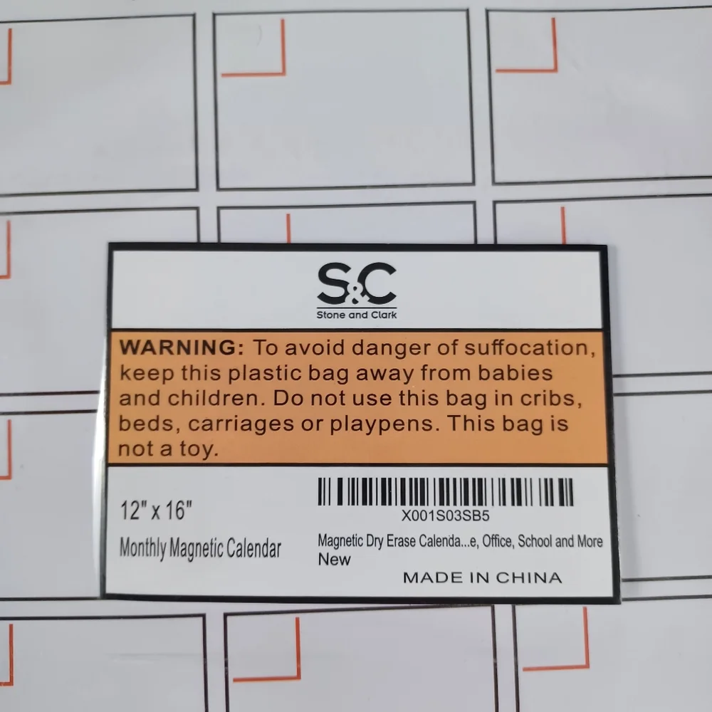 Magnetic Monthly Fridge Calendar NEW Dry Erase Board 12